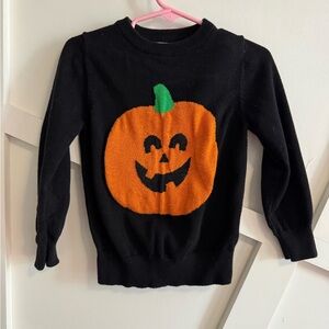 Black Pumpkin Intarsia Knit Sweater - Kids